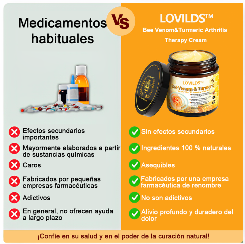 Crema para la terapia de la artritis con veneno de abeja y cúrcuma (👩‍🔬 Especializada en condiciones ortopédicas y dolor articular)